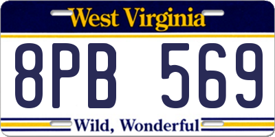 WV license plate 8PB569