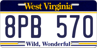 WV license plate 8PB570