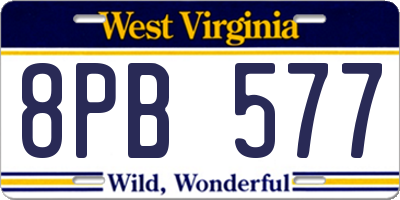 WV license plate 8PB577