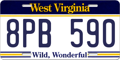 WV license plate 8PB590