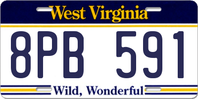 WV license plate 8PB591