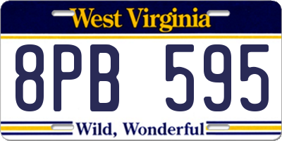 WV license plate 8PB595