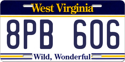 WV license plate 8PB606