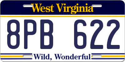 WV license plate 8PB622