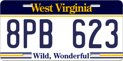 WV license plate 8PB623