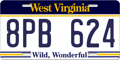 WV license plate 8PB624