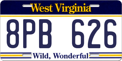 WV license plate 8PB626