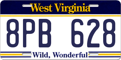 WV license plate 8PB628