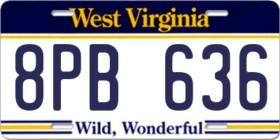 WV license plate 8PB636