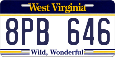 WV license plate 8PB646