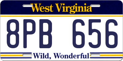 WV license plate 8PB656