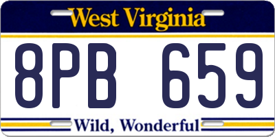 WV license plate 8PB659