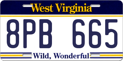 WV license plate 8PB665