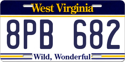 WV license plate 8PB682