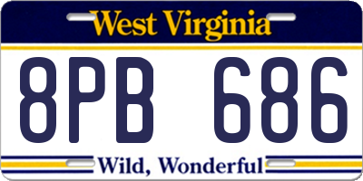 WV license plate 8PB686