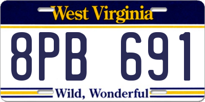 WV license plate 8PB691