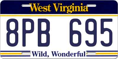 WV license plate 8PB695