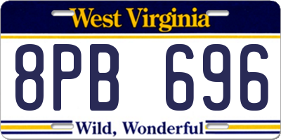 WV license plate 8PB696