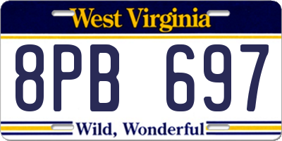 WV license plate 8PB697