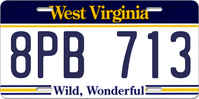 WV license plate 8PB713