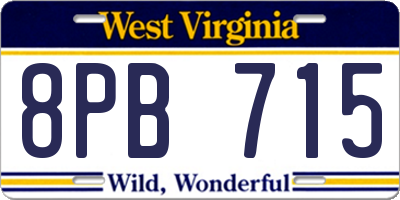 WV license plate 8PB715