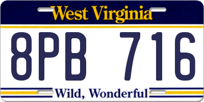 WV license plate 8PB716