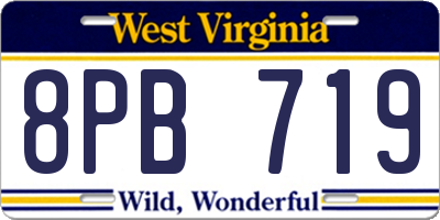 WV license plate 8PB719