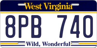 WV license plate 8PB740
