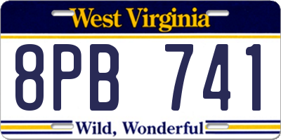 WV license plate 8PB741