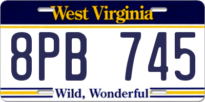 WV license plate 8PB745
