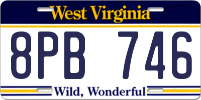 WV license plate 8PB746