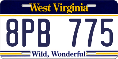 WV license plate 8PB775