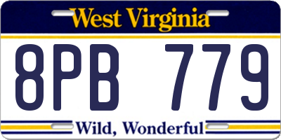 WV license plate 8PB779