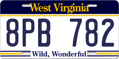 WV license plate 8PB782