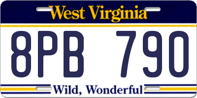 WV license plate 8PB790