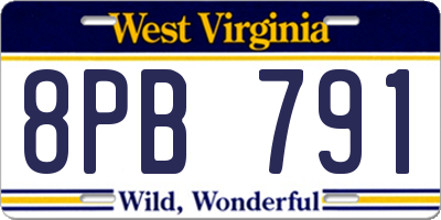 WV license plate 8PB791