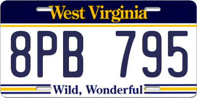 WV license plate 8PB795