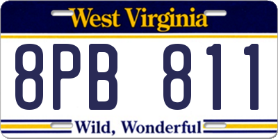 WV license plate 8PB811