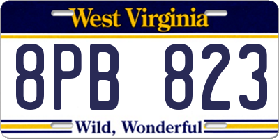 WV license plate 8PB823