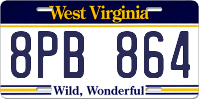 WV license plate 8PB864