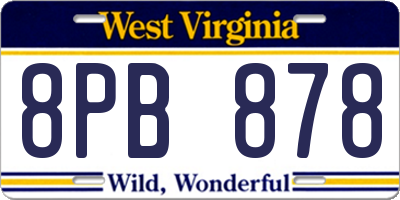 WV license plate 8PB878