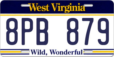 WV license plate 8PB879