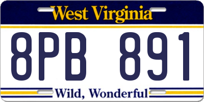 WV license plate 8PB891