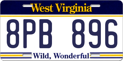 WV license plate 8PB896