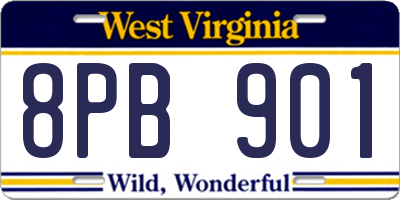 WV license plate 8PB901