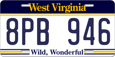 WV license plate 8PB946