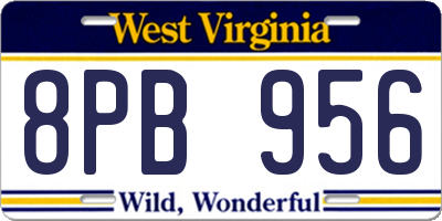 WV license plate 8PB956