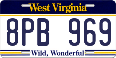 WV license plate 8PB969