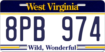 WV license plate 8PB974