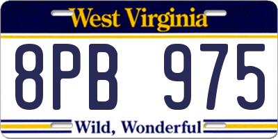 WV license plate 8PB975